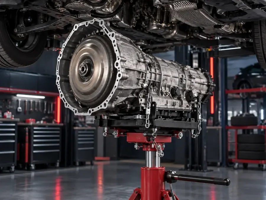 Illustration of transmission replacement on a jack