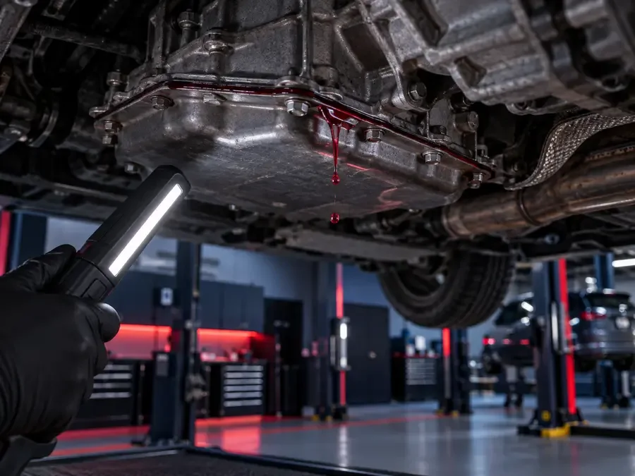 Inspection of an automatic transmission fluid leak